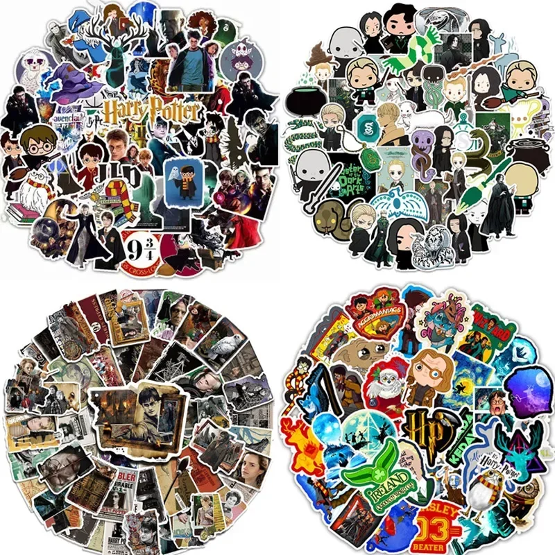 50PCS Classic Movie Harried Sticker Funny Anime Waterproof for Phone Laptop Scrapbook Scooter Potters Toys for Children Gift