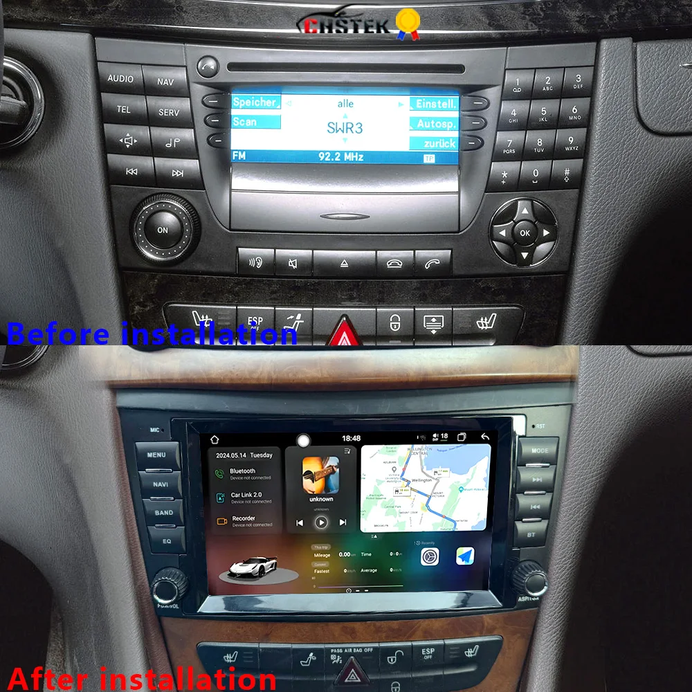 CHSTEK Android 13 Carplay Car Radio For Mercedes Benz E-Class W211 GLS W209 W219 W463 WIFI Navigation 4G FM BT Multimedia Player