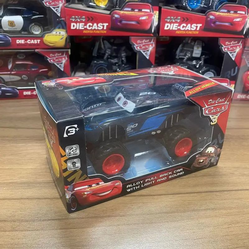 Lightning Mcqueen Disney Model Car 3 Diecast Inertial Jackson Storm Pull-Back Wheel Figures Off Road High Leg Vehicle Toys Gifts