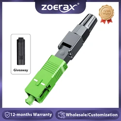 ZoeRax SC APC Embedded Optic Fiber Quick Connector for FTTH Reusable Fusion Fiber Optical Cold Coupler Adapter Connect Tools