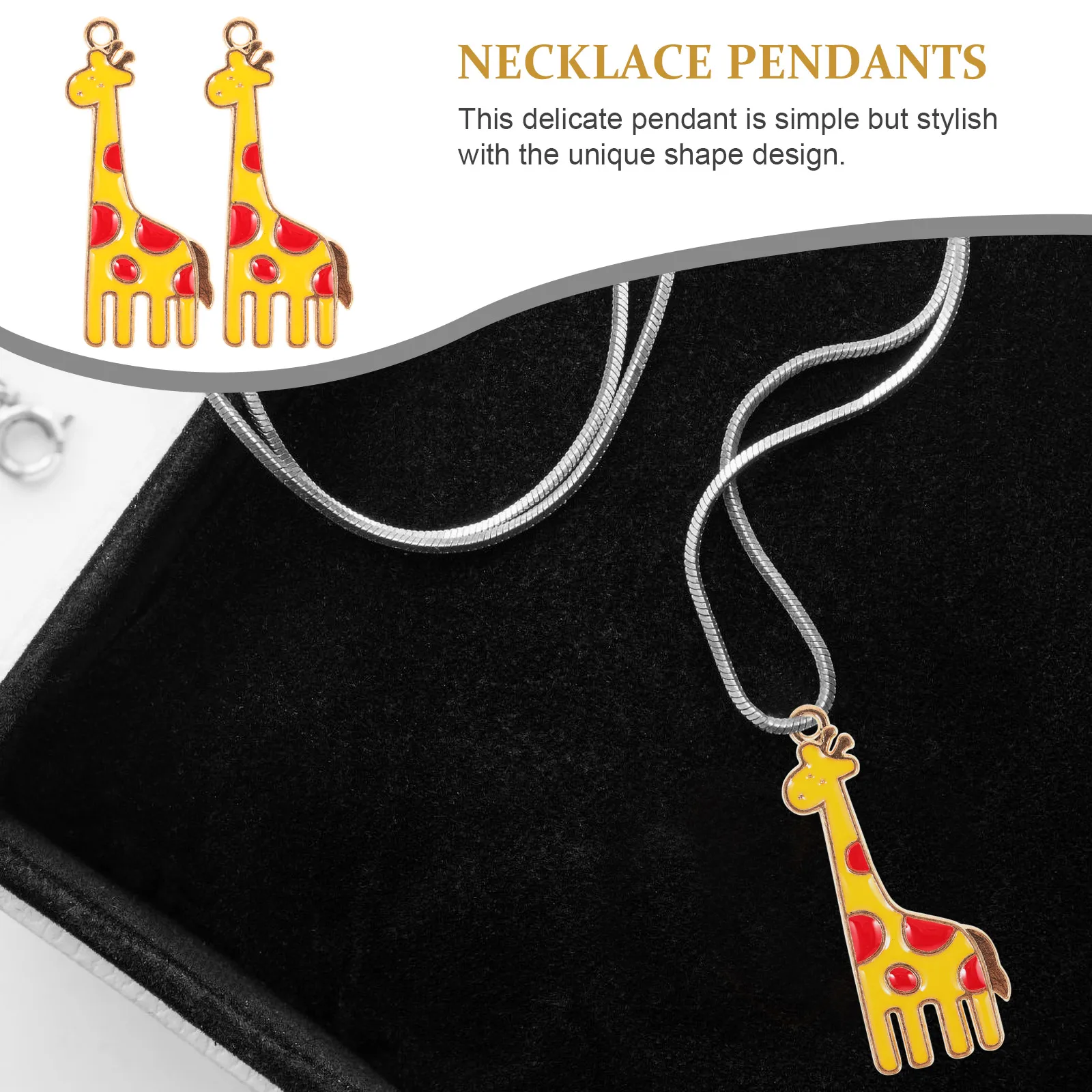 

10 Pcs Giraffe Enamel Charm Earrings Charms for Necklace Alloy Jewellery Making Girl