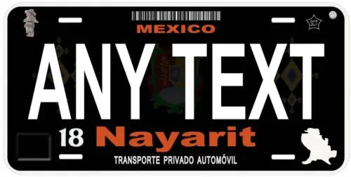 Black Nayarit Mexico Personalized Novelty Car License Plates Any Text Aluminum