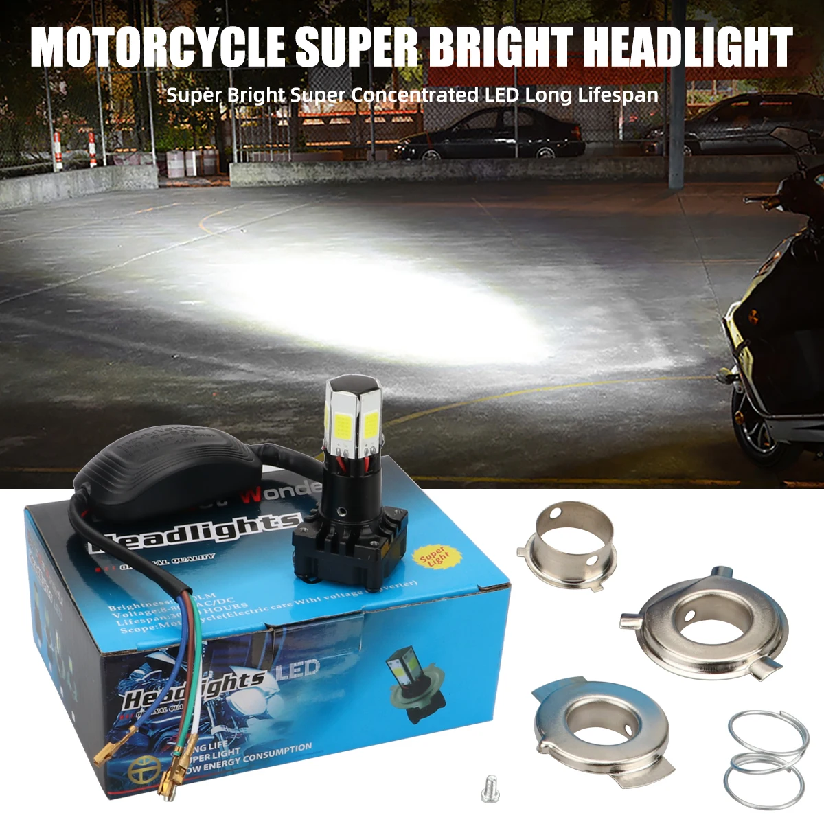 Motorcycle Headlights Fog Lamp 6 Side COB Led High Low Beam Driving Light for Motorbike Waterproof Universal Lamp 6000K 12V