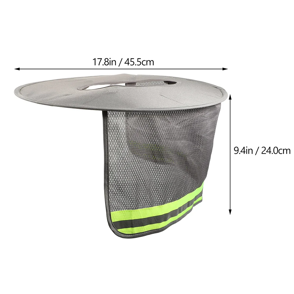 2 Pcs Reflective Hat Cover Hard Accessories Neck Protector from Sun Shade Guard Visor for Workers Polyester