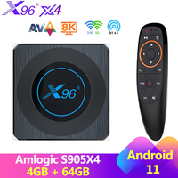 X96 X4 Smart Android TVBOX RGB Light Android 11 Amlogic S905X4 4G 32G 64G Dual Wifi AV1 4K BT 2G16G Media Player Set Top Box