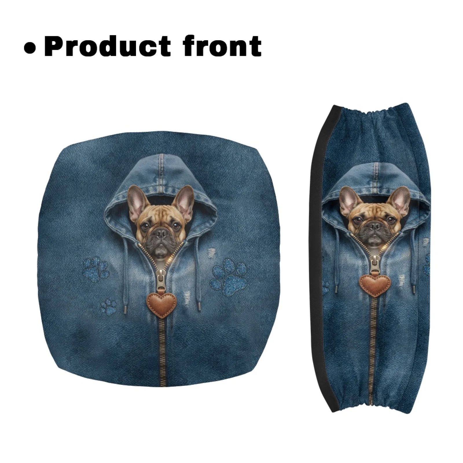 Coloranimal French Bulldog Denim Pattern Pack of 2 Walker Cover Walker Seat Cushion Cover for Senior Travel