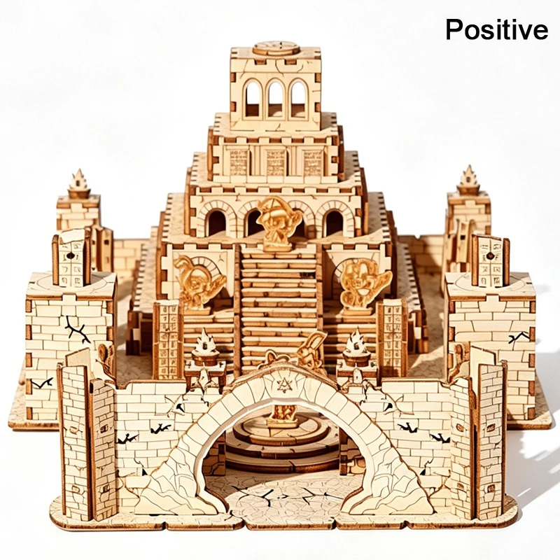 War City Ruins 3D Wooden Puzzle Architecture House Mechanical Model Kits DIY Assembly Educational Toy Decor Gift for Teens Adult