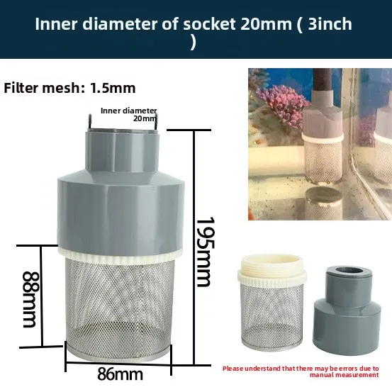 20mm-75mm 1.0-1.5Hose Filter Stainless Steel Mesh Strainer Filter Irrigation Car Washing Aquarium Fish Tank Water Pump Filtering