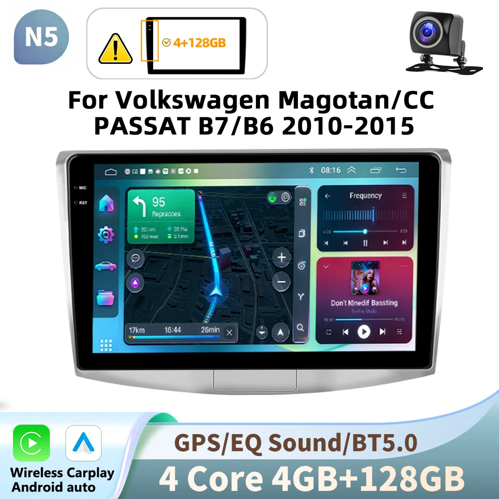 Podofo 10 inch Android autoradio voor Volkswagen Magotan/CC PASSAT B7/B6 2010-2015 als multimediaspeler, videospeler en GPS-navigatie 2din