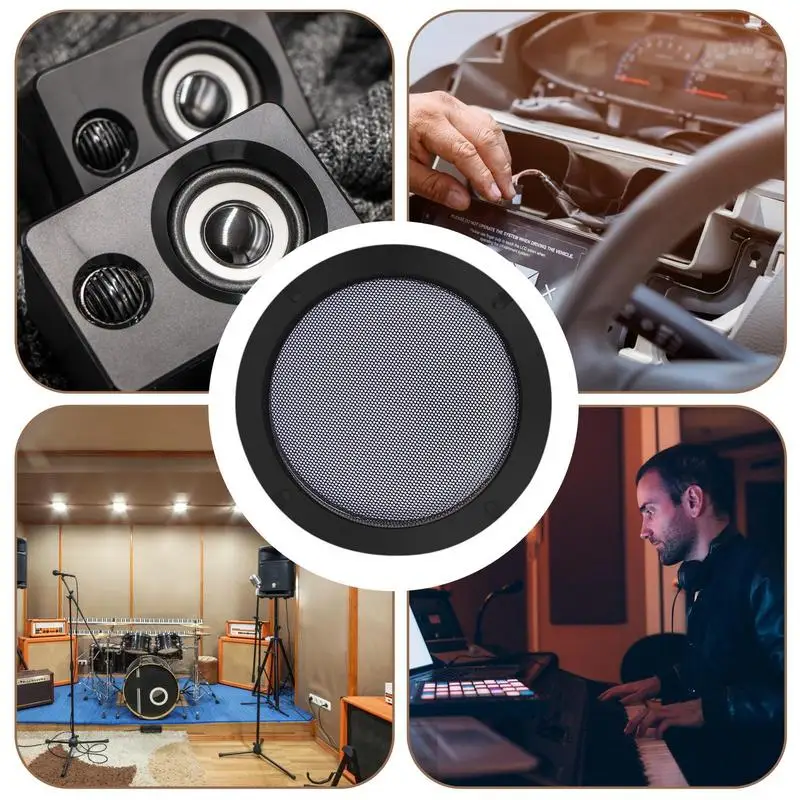 Speaker Metal Grill Decorative Round Speaker Protective Cover Stylish Audio Speaker Grills Space-Saving Speaker Protector For image 5