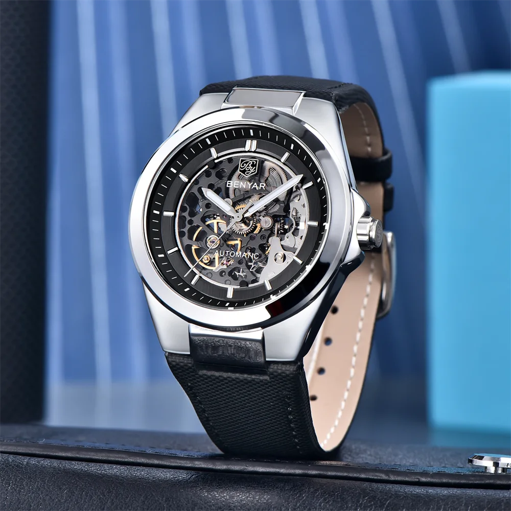 Relojes BENYAR para hombre 2025, relojes de pulsera mecánicos de lujo de marca superior para hombre, reloj automático para hombre, regalos de moda deportiva impermeables