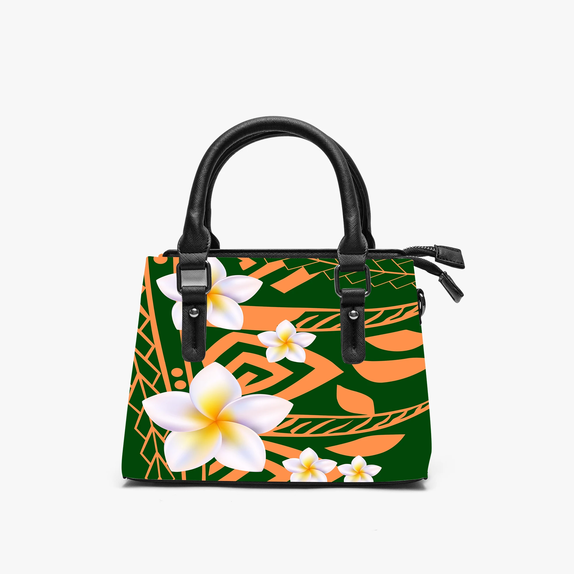 

Tax Included Tropical Polynesian Printed Handbag, Waterproof Pu Material, Beach Vacation Single-Shoulder Bag For Women