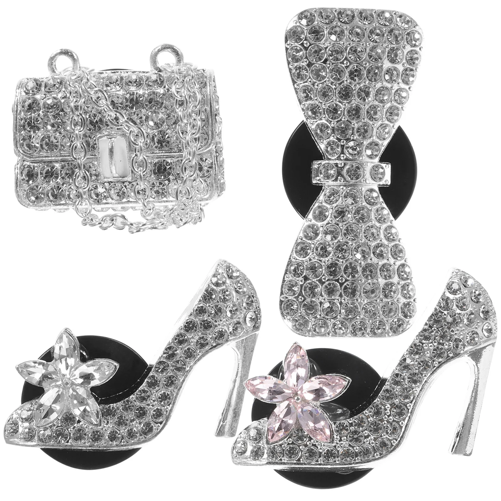 

4pcs Car Air Vent Clips Bling Decorative Accessories Crystal Aesthetic Women Interior Fragrance Diffuser Holder Auto Outlet