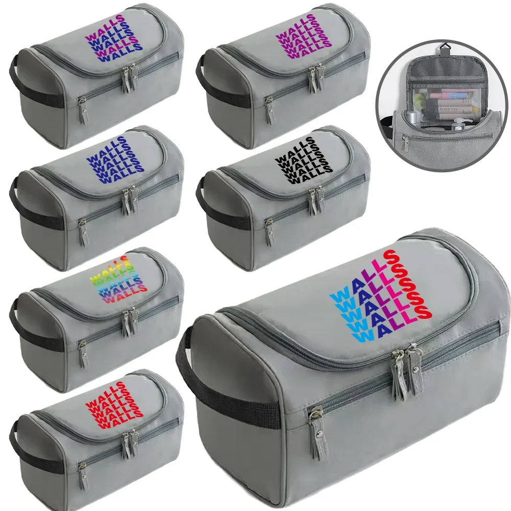 Wash Bag Essential for Travel Portable Toiletry Storage Makeup Walls Printing Series Reusable Storage Pack with Zipper