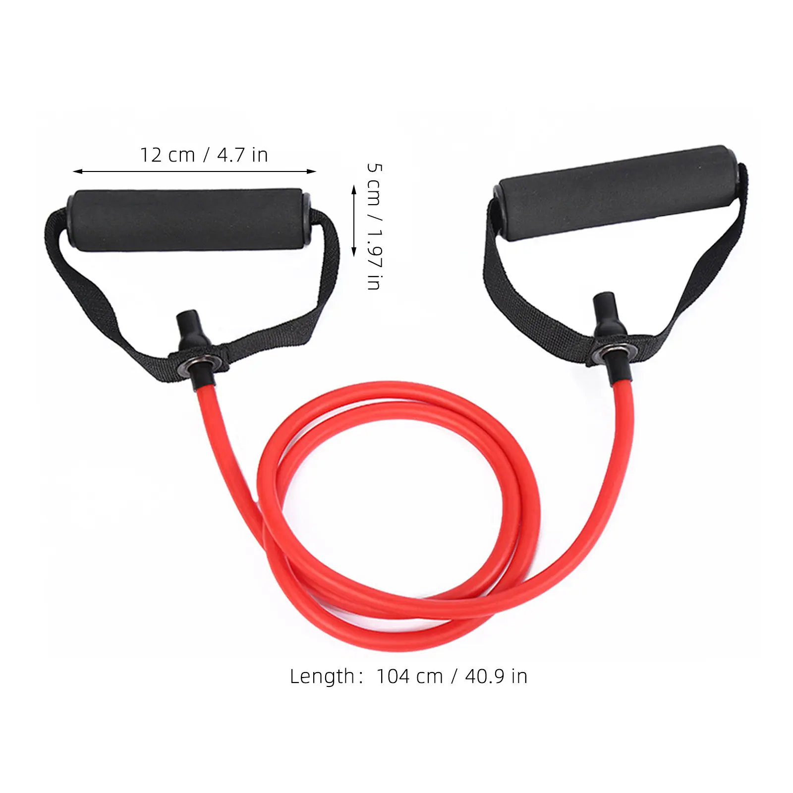 Outdoor Red Elastic Fitness Exercise Pull Rope Resistance Bands Handles Workout Bands Stretch Band for Strength Training
