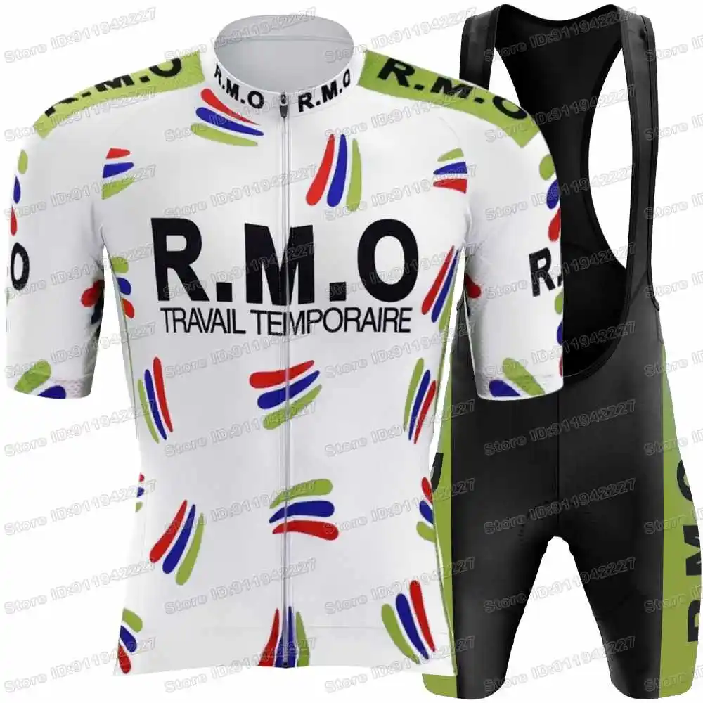 2025 ريترو فريق RMO الدراجات جيرسي مجموعة الرجال خمر الدراجات الملابس الصيف الكلاسيكية الطريق دراجة قمصان دعوى دراجة مريلة السراويل