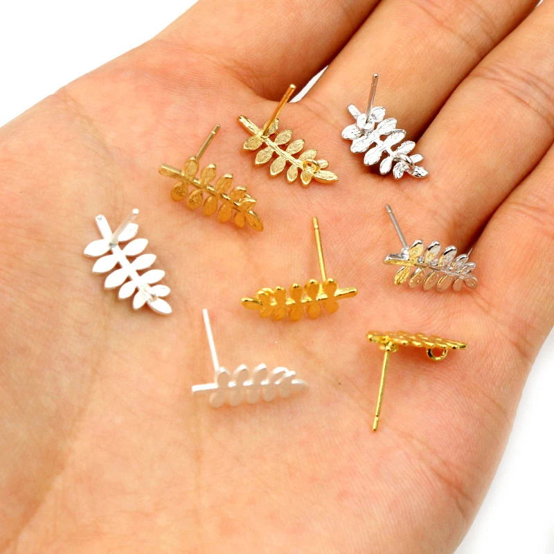 10 sztuk (5 para) 15x13mm matowy kolor srebrny złoty kolor liści zaczepy na ucho kolczyki przewody do Handmade kobiety moda biżuteria kolczyki — zdjęcie 6