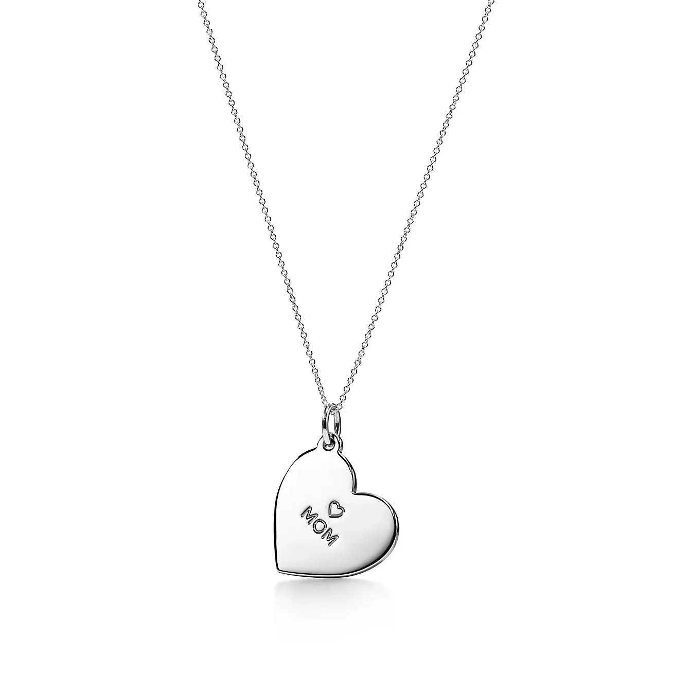 Mom Medium Heart Tag Pendant Personalized Engraved Name Heart Pendant High Quality Stainless Steel Jewelry Holidya Gift For Girl