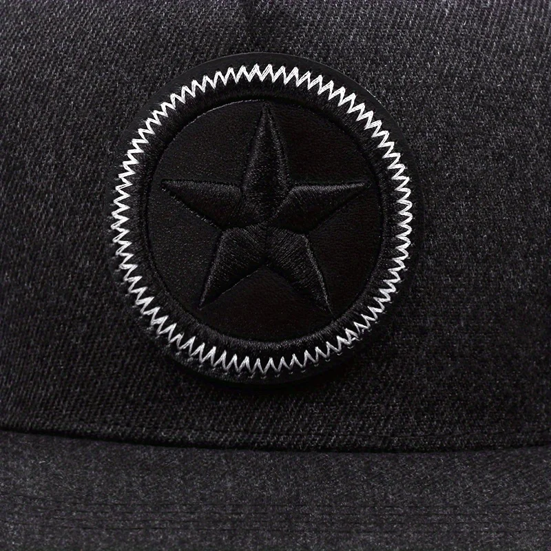 Men\'s Cap 2024 Summer Hip Hop Snapback Pentagram Badge Baseball Caps For Men Women Flat Brim Trucker Hats Outdoor Sports Gorras