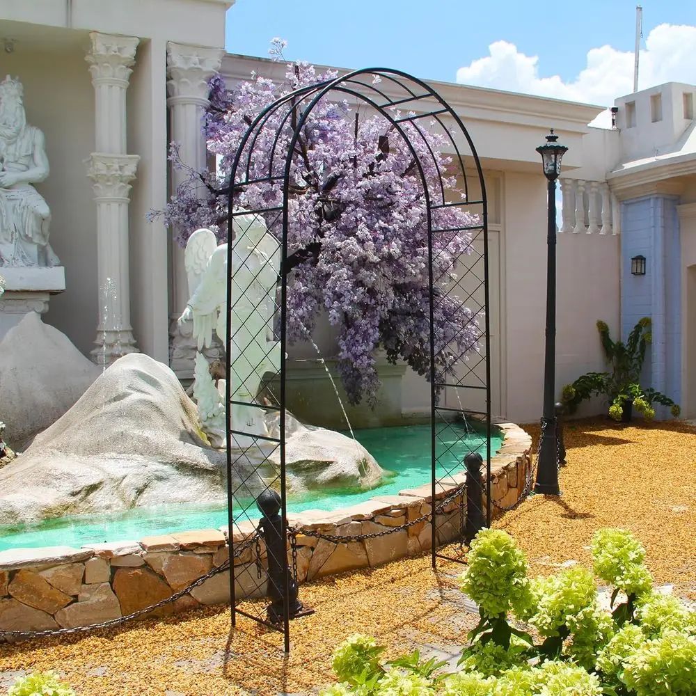 

Садовая арка 7,9 м высотой x 3,8 м шириной, прочная металлическая перегородка с кольями для улучшения устойчивости на различных типах грунта, садовая дуга