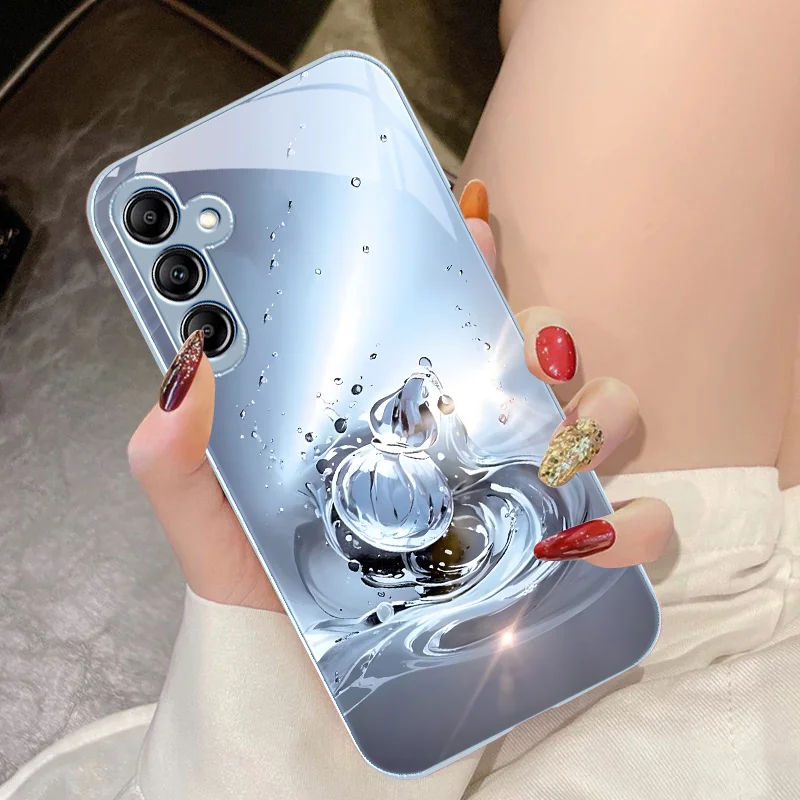 Waterdrop Gourd For Samsung Galaxy A14 4G 20 30 52 20S 21S 22 A32 33 34 42 50 51 53 54 70 71 72 73 5G Glass Phone Case