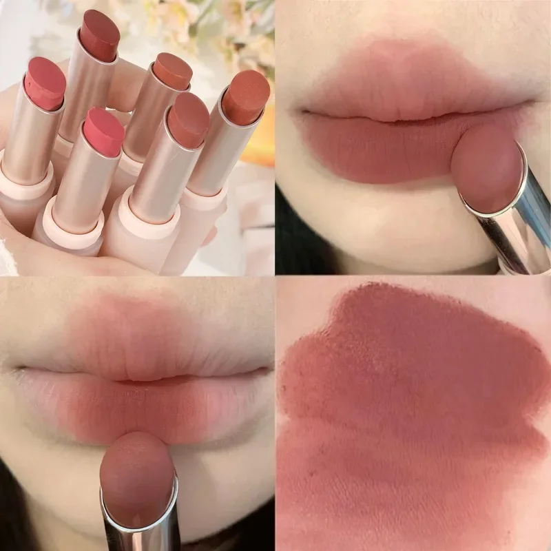 Matte Misty Lipstick 6 Colors Waterproof Non Sticky Cup Lip Stick Lasting Moisturizing Velvet Nude Lip Tint Makeup Cosmetics