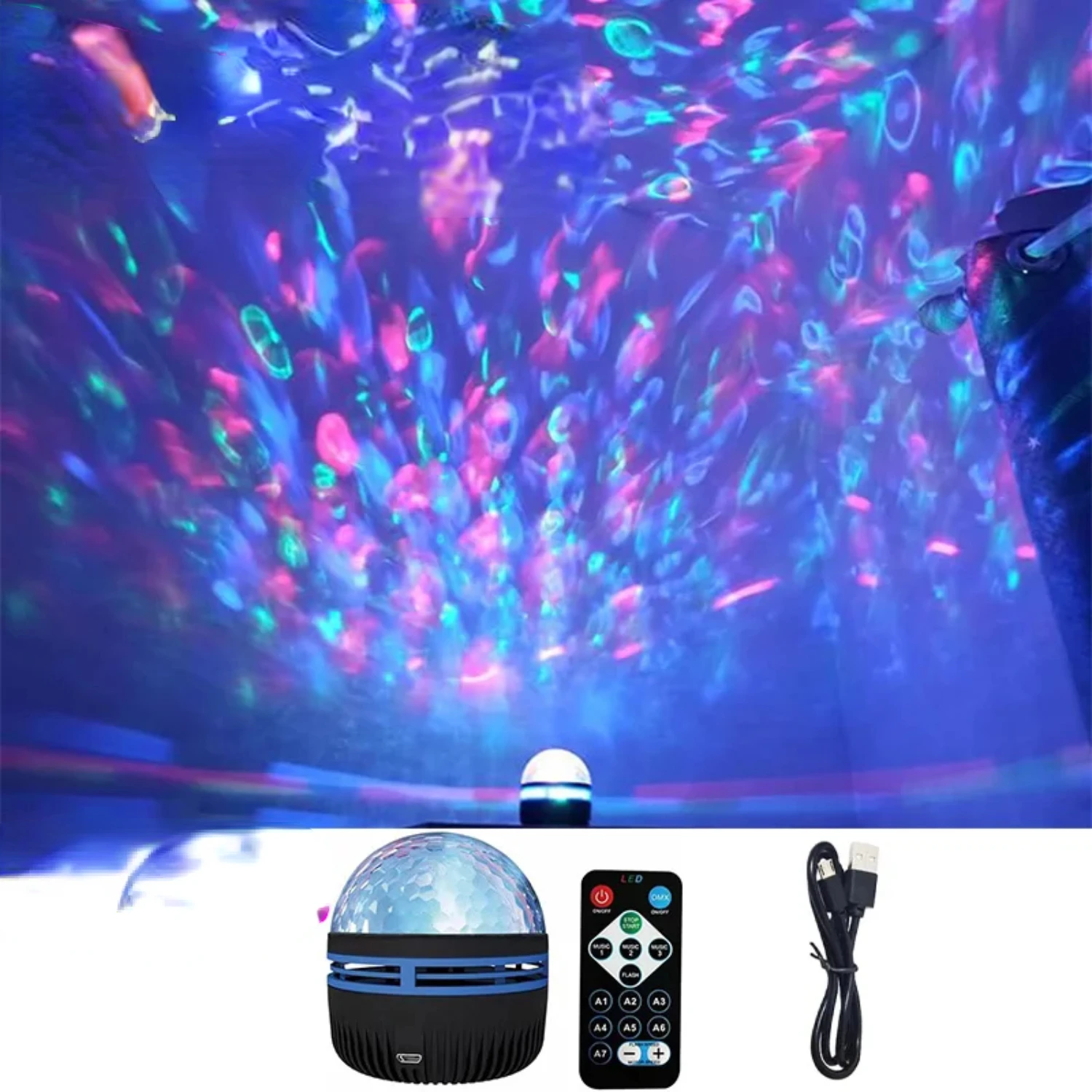 

New LED Star Projector Light USB Colorful Rotating Magical Ball Bedroom Atmosphere Lamp KTV DJ Disco Party Stage Light