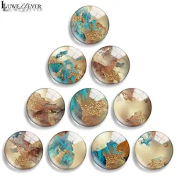 10mm 12mm 20mm 25mm 30mm 40mm 788 Golden Mix Round Glass Cabochon Jewelry Finding 18mm Snap Button Charm Bracelet