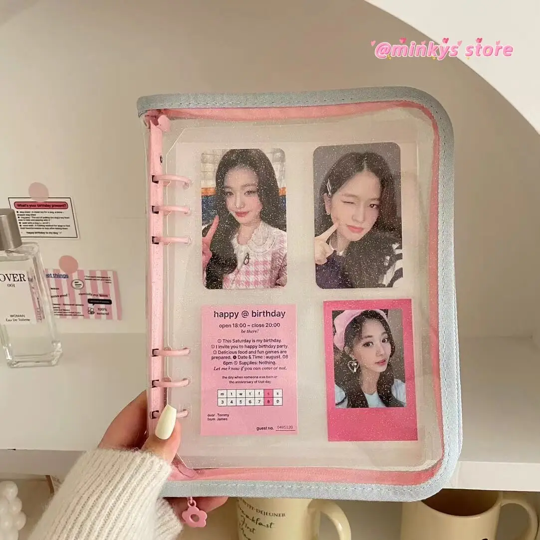 Minkys 2023 design original nova cor kawaii a5 kpop photocard binder cartões de fotos coletar livro álbum de armazenamento notebook papelaria