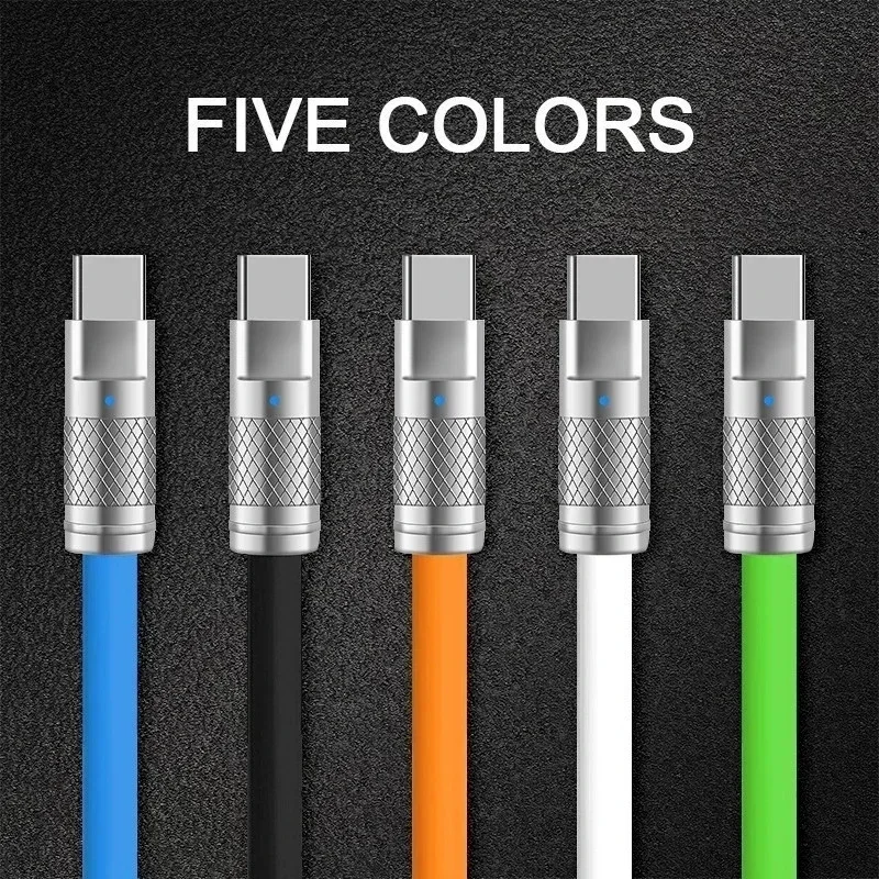 120W 6A Fast Charging USB-C Cable - Liquid Silicone Type-C Cord for Xiaomi/Huawei/Samsung | Quick Charge & Data Sync