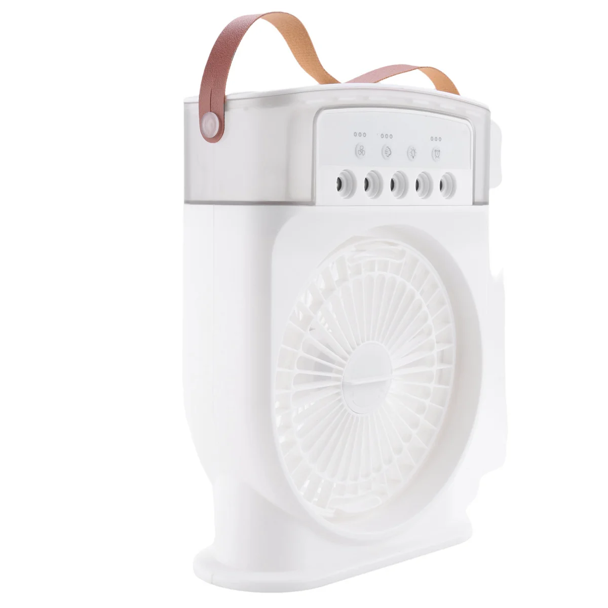 선풍기 USB 개인 에어 쿨러 미니 가습기 미스트 선풍기, 7 가지 색상 LED 조명, 휴대용 선풍기 화이트