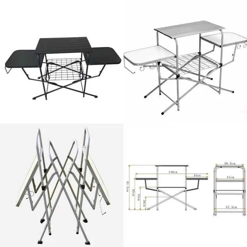 Outdoor Portable Folding Table for Camping Mobile Multi Kitchen