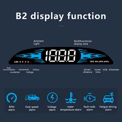 HD B2 G2 Auto HUD OBD2 GPS Display Digital Car Speedometer Smart Multifunction Screen Projector Water Temp RPM Security Alarm