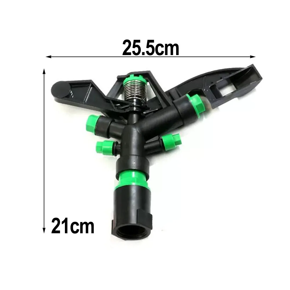 Adjustable Spray Garden Sprinkler 360-degree Distribution Efficient Water Coverage Mechanical Rotation 21*25.5cm