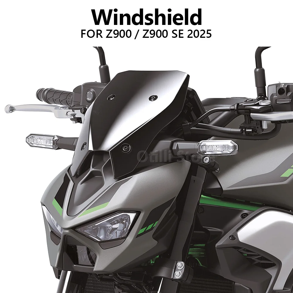 For Kawasaki Z900 Z 900 SE 2025- Motorcycle Carbon fiber front windshield 4Color Plastic Large Meter Windscreen Protection Cover