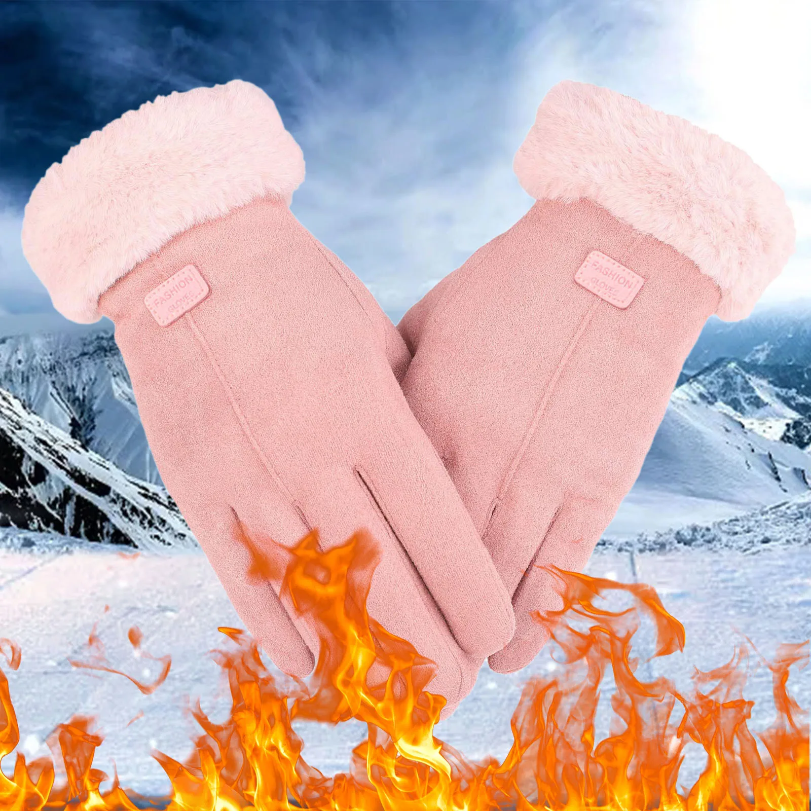 Thermal Gloves Texting Gloves Cable Knit Elastic Weather For Driving Warm Women Winter Touchscreen Cuff For Cold Gloves