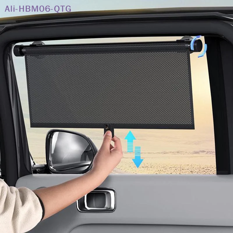 Car Sunshade Retractable Roller Curtain Mesh PVC UV Blocking for Side Window Heat Shield Summer Essentials