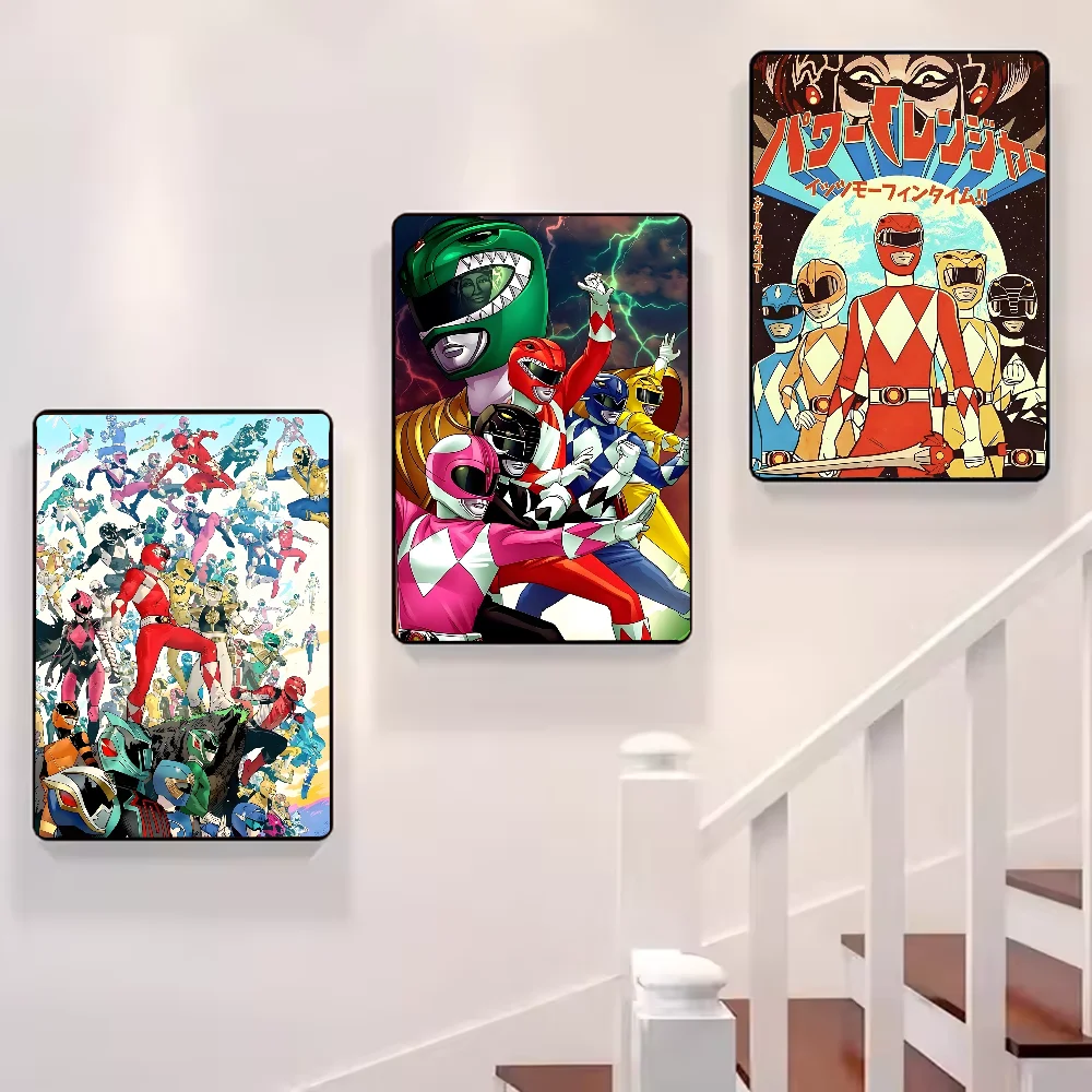 ملصق تلفزيون M-Mighty Morphin Power Rangers HD Art Sticky Wall مقاوم للماء لغرفة المعيشة المنزلية وغرفة النوم والديكور الجمالي