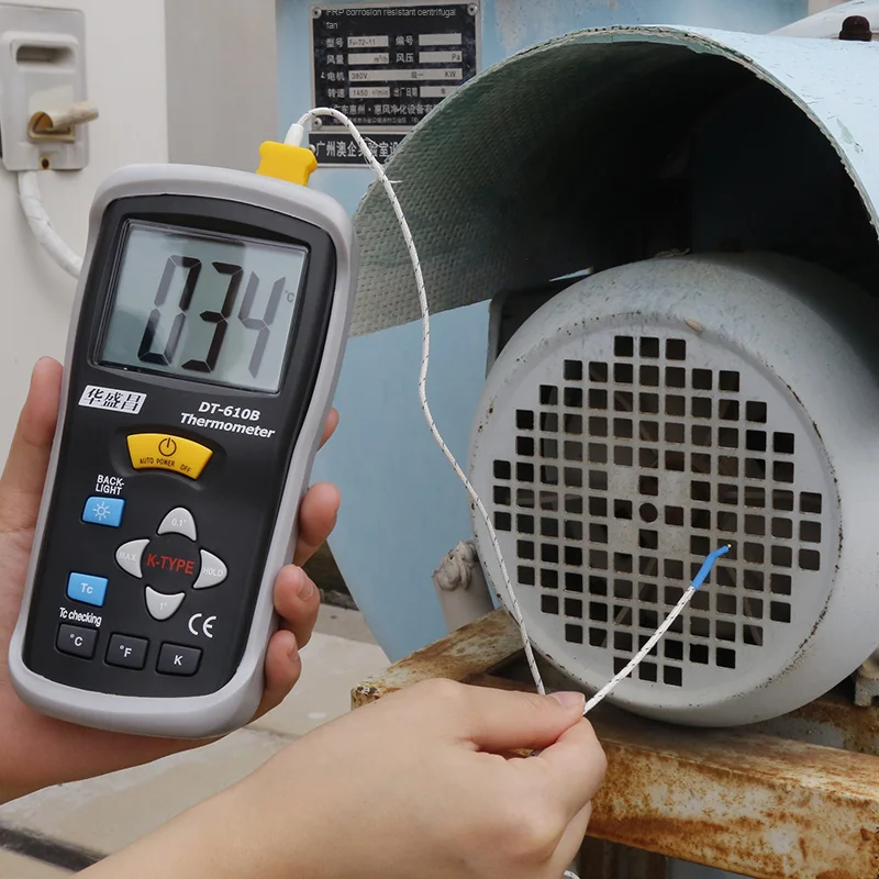 CEM High-Precision Digital K-Type Thermocouple Thermometer Stainless Steel Full Range Temperature Probe Household Use OEM
