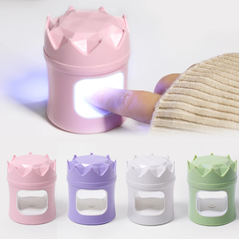 مصباح أظافر LULAA-Crown بالأشعة فوق البنفسجية ، مجفف أظافر صغير محمول مع كابل USB ، مجفف طلاء جل ، استخدام منزلي للسفر ، هدية ، 18 وات
