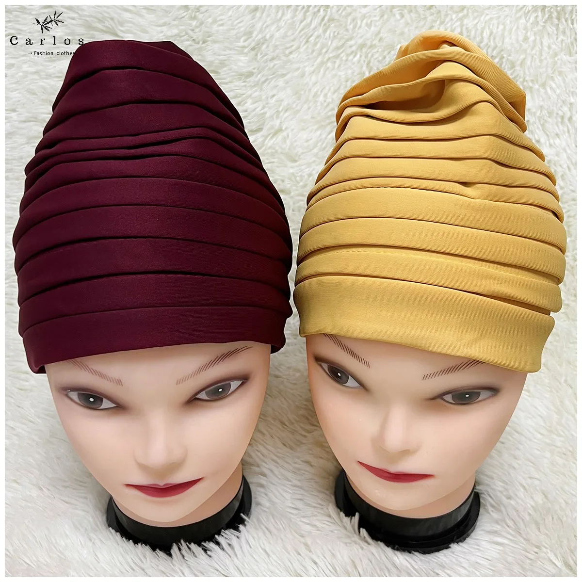 1 Dozen High Quality Newest Elegant Turban Hats Women Cap Beaded For India  Scarfs Head Wrap Headband Girl Hair Accessories Lady