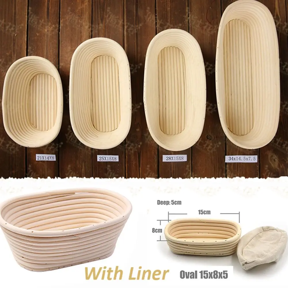 7 Sizes Mass Proofing Baking Supplies Bread Fermentation Liner Baskets Dough Rising Wicker Rattan Basket Banneton Brotform