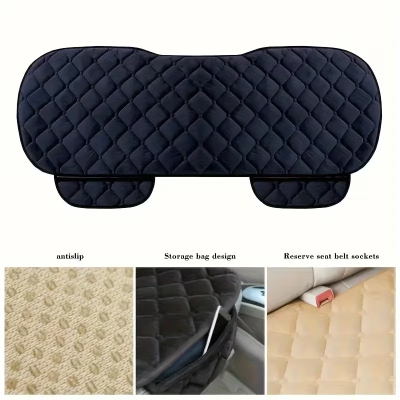 1PC Car Seat Cover Front Rear Flocking Cloth Cushion Non Slide Winter Auto Protector Mat Pad Keep Warm Fit For Truck Suv Van