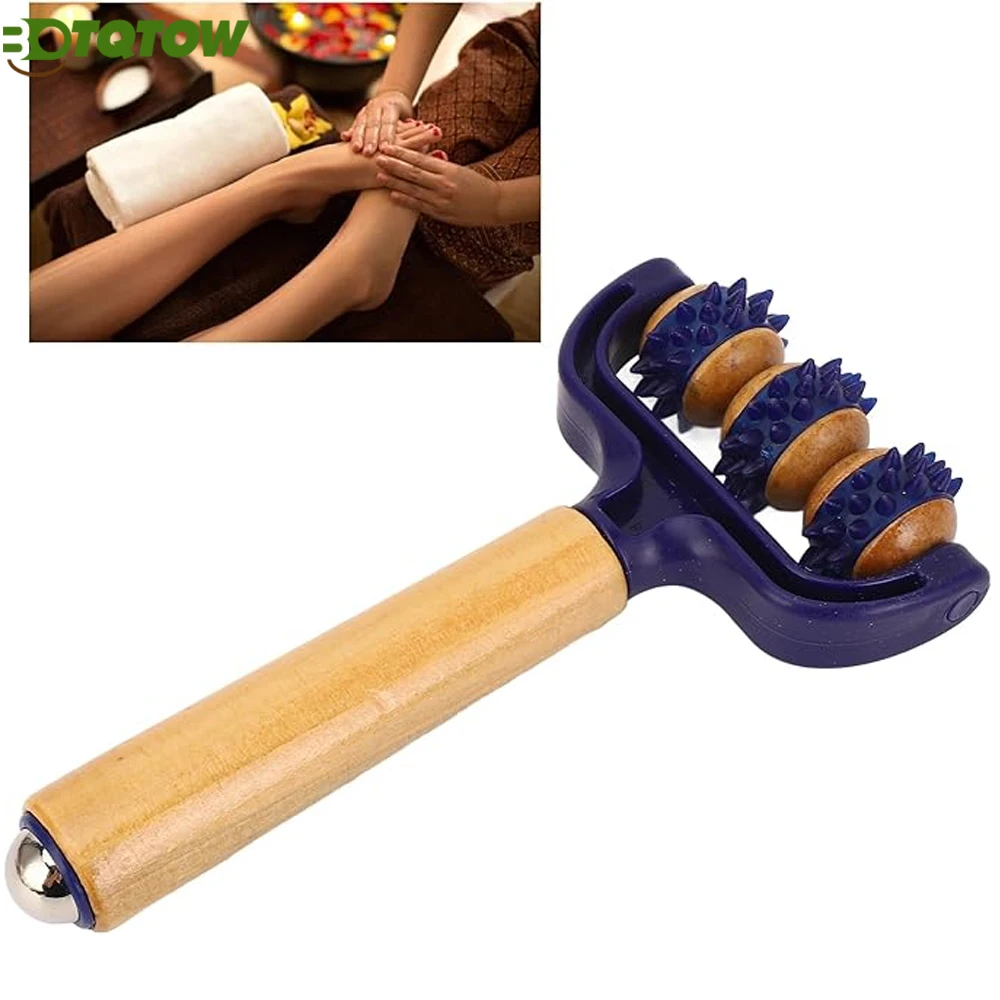 

BOTQTOW 1 шт. расслабляющий массажный ролик, многофункциональный ручной деревянный массажер для всего тела, деревянный роликовый массажер