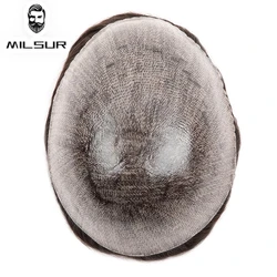 Men Hair Toupee Men's Capillary Prothesis 0.1mm-0.12mm Thickness Full PU Wig Man Natural Human Hair Wig 100% Straight Hairpiece