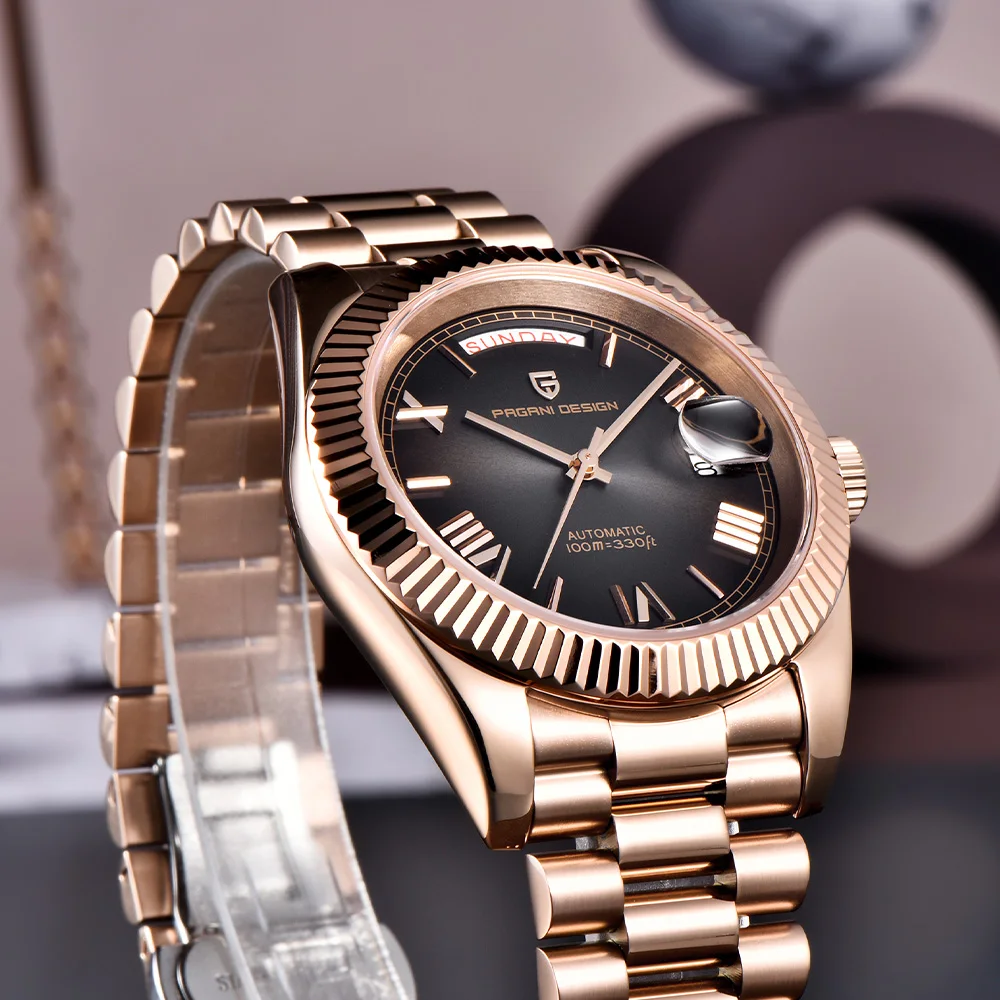 2025 Pagani design new 40mm Rose gold series men's watches luxury automatic mechanical watches men's AR Sapphire stainless steel