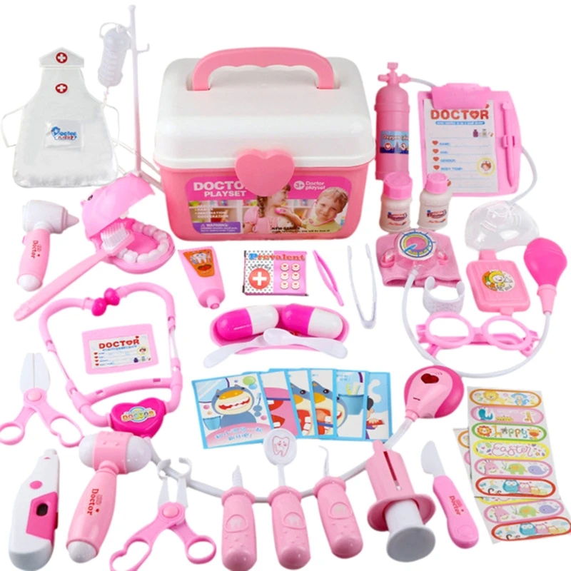 44/42pcs電気ドクター歯キットシミュレーションプレイドクターの子どもの役割のためのケースの場合
