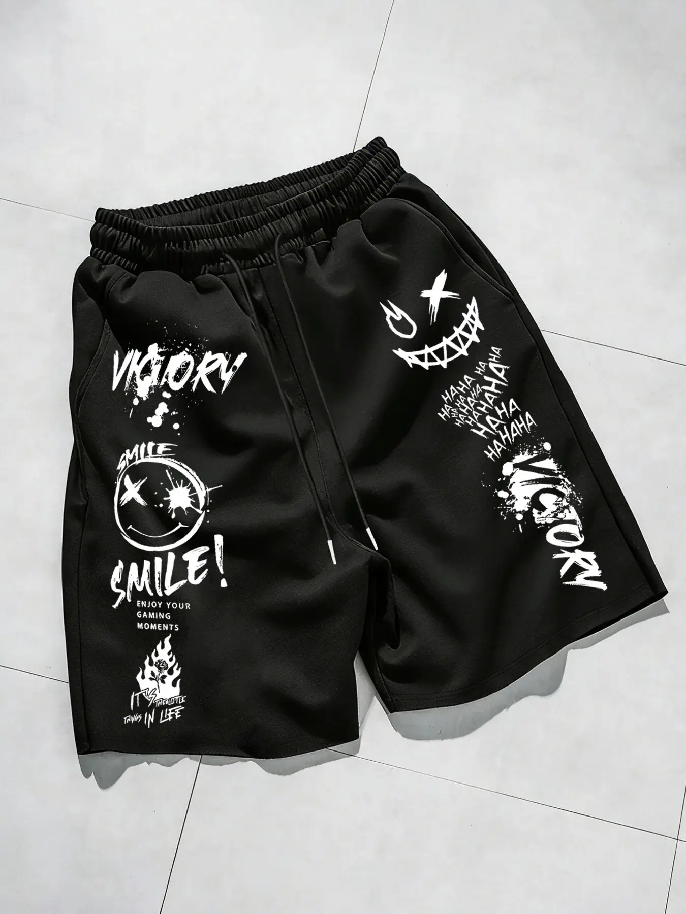 

Шорты с принтом «Счастливое лицо», повседневный уличный стиль, удобная и дышащая ткань, доступны во всех размерах.