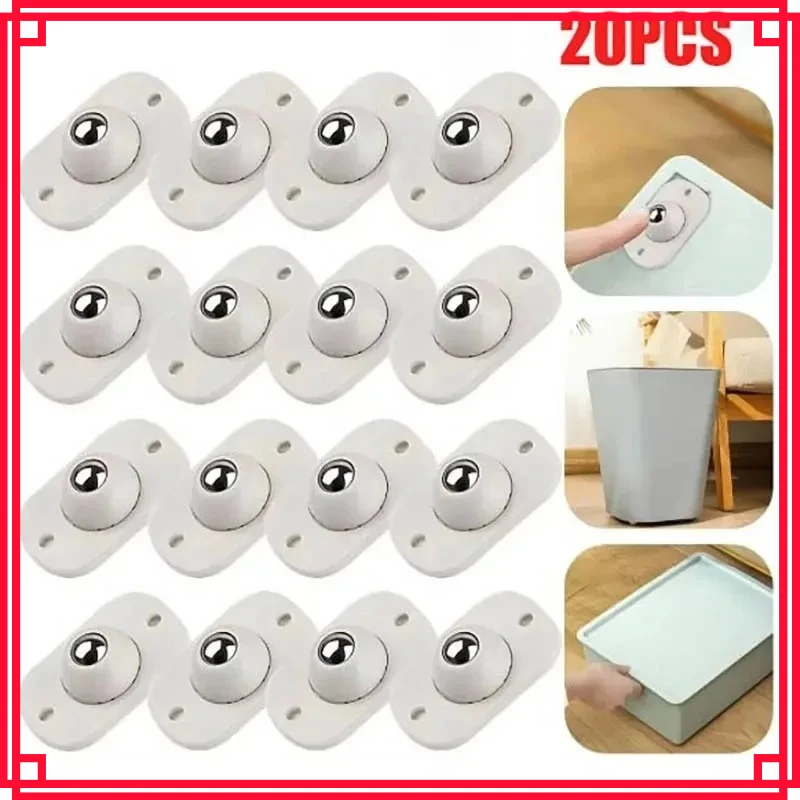 4-20pcs Self-Adhesive Universal Pulley Rotating Wheels Mini Swivel Casters Wheel For Furniture Storage Box Roller Trash Cabinet