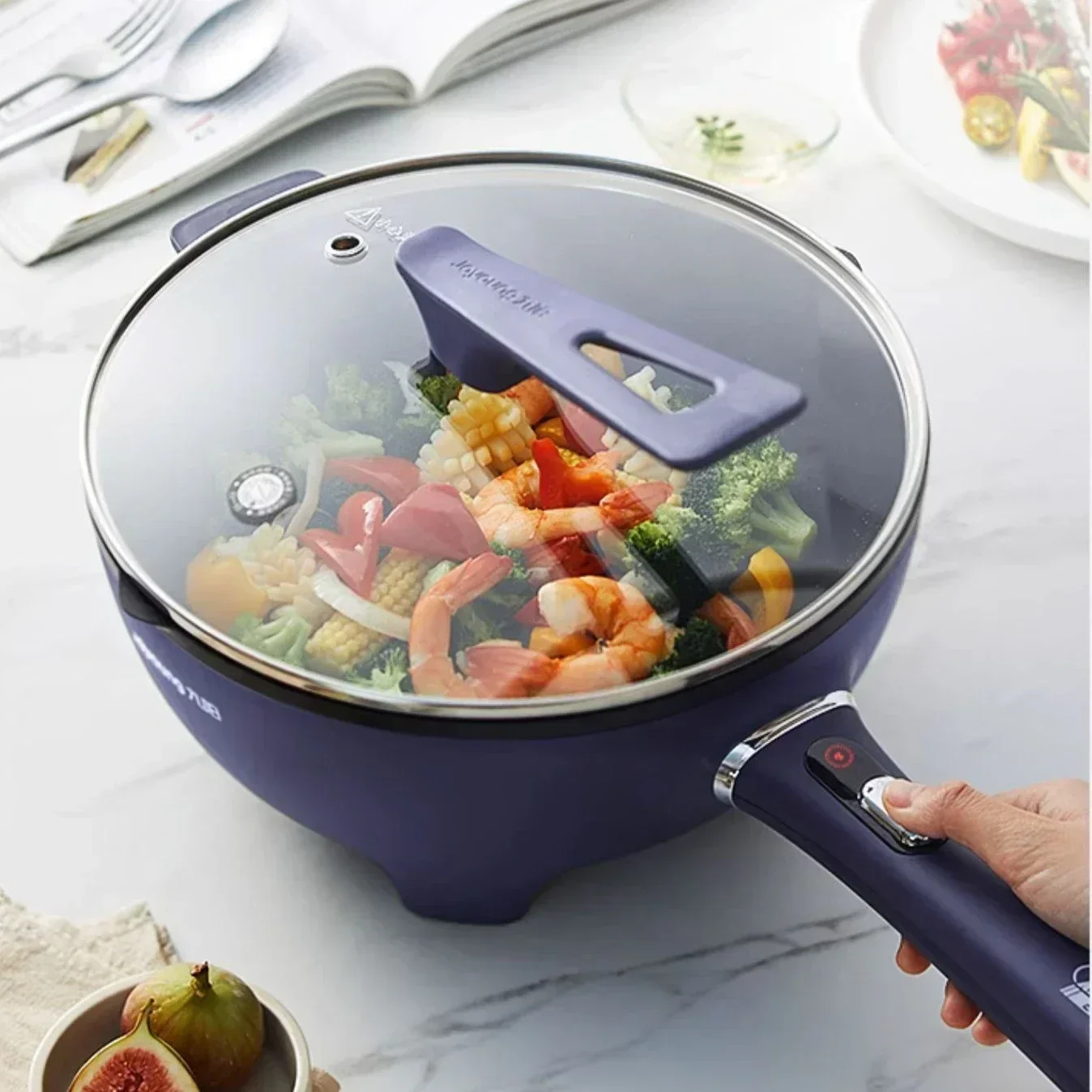 household electric frying pan precise temperature control Multifunctional large-capacity antibacterial non-stick